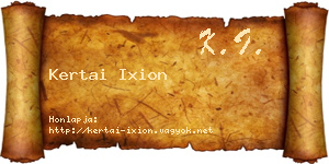 Kertai Ixion névjegykártya